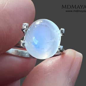 Natural Moonstone 3.67 Ct – Oval Blue Sheen Cabochon from Sri Lanka