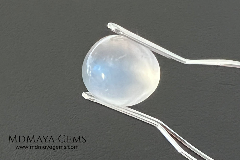 Natural Moonstone 3.67 Ct – Oval Blue Sheen Cabochon from Sri Lanka