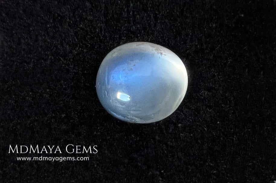Natural Moonstone 3.67 Ct – Oval Blue Sheen Cabochon from Sri Lanka