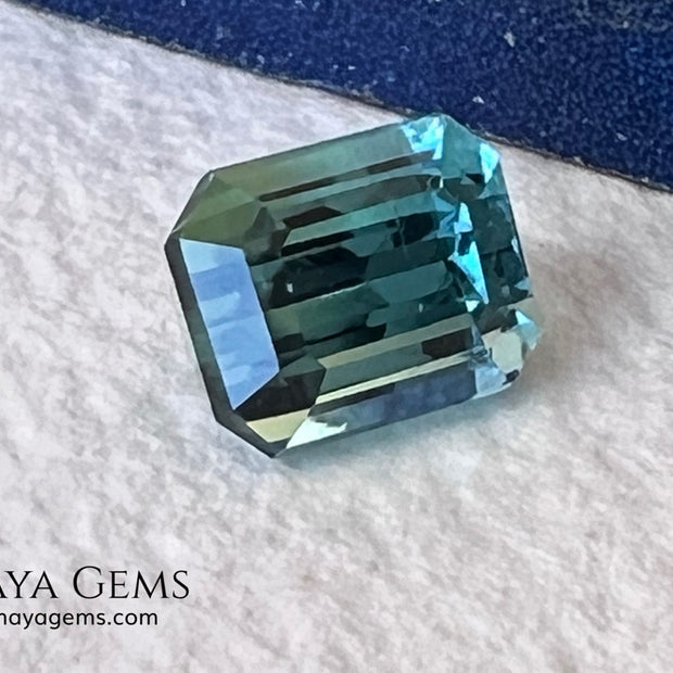 Natural Bicolor Tourmaline 0.88 ct – Blue Green Octagon Cut Gemstone