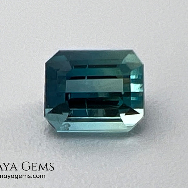 Natural Bicolor Tourmaline 0.88 ct – Blue Green Octagon Cut Gemstone