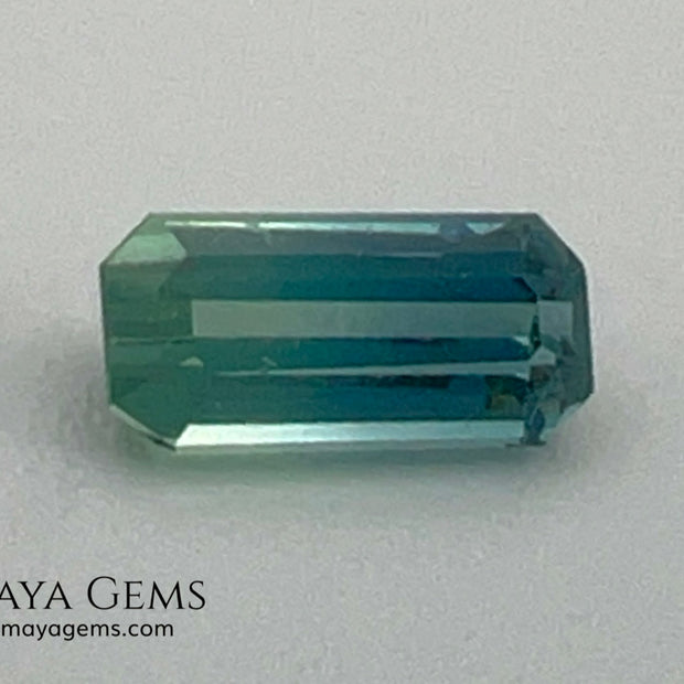 Natural Bicolor Tourmaline 0.98 ct – Blue Green Octagon Cut Gemstone