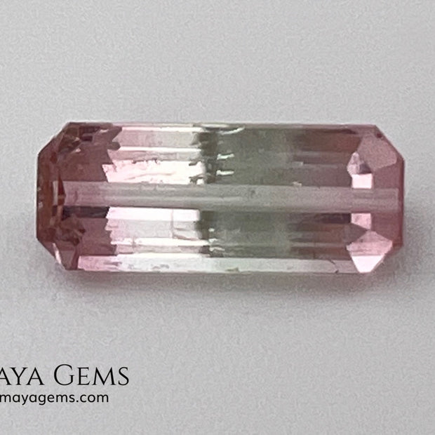 Bicolor Tourmaline 1.64 ct – Pink & Champagne Octagon