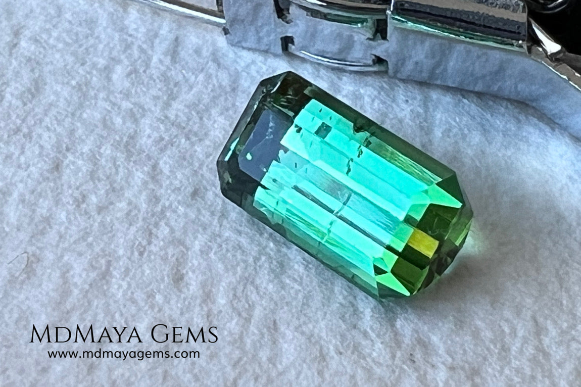 Natural Green Tourmaline 1.80 ct – Emerald Cut Afghan Gemstone
