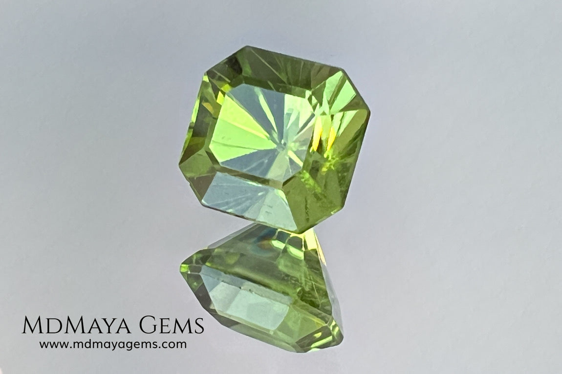 3.02 ct Octagon Peridot – Vivid Strongly Yellowish Green from Pakistan