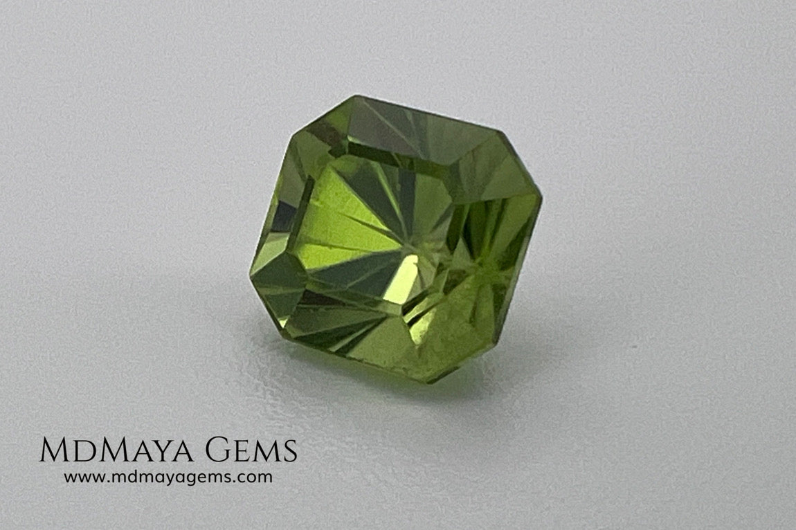 3.02 ct Octagon Peridot – Vivid Strongly Yellowish Green from Pakistan