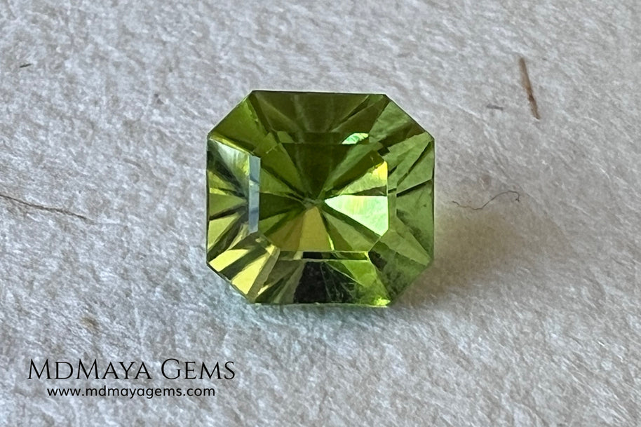 3.02 ct Octagon Peridot – Vivid Strongly Yellowish Green from Pakistan