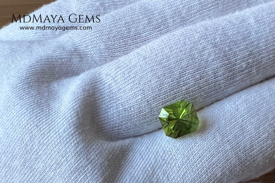 3.02 ct Octagon Peridot – Vivid Strongly Yellowish Green from Pakistan