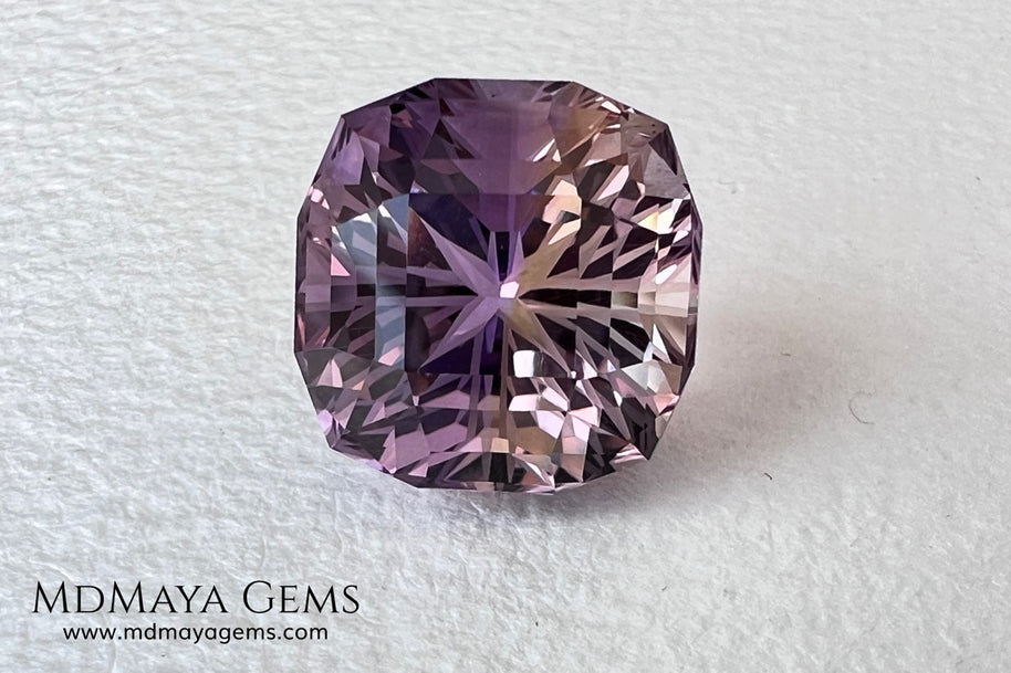12.19 ct Fantasy Cut Ametrine – Natural Bicolor Quartz Gemstone