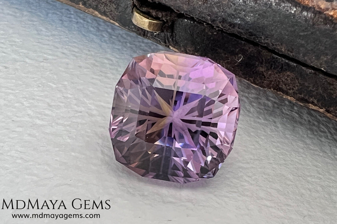 12.19 ct Fantasy Cut Ametrine – Natural Bicolor Quartz Gemstone