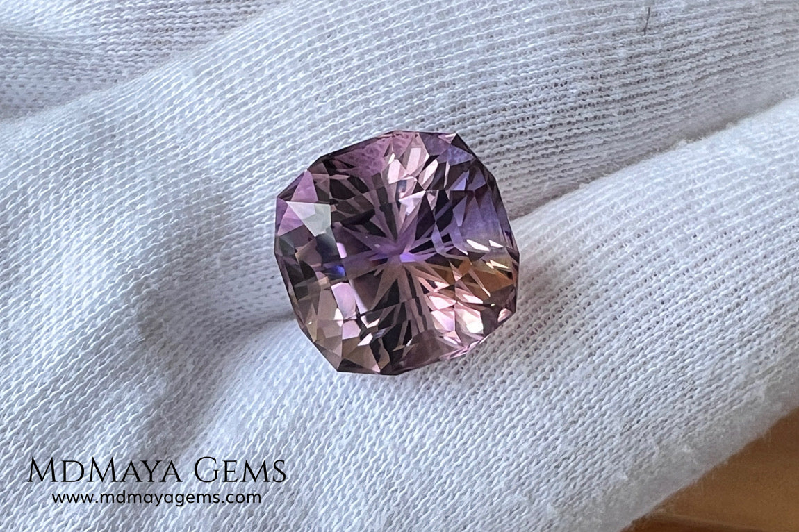 12.19 ct Fantasy Cut Ametrine – Natural Bicolor Quartz Gemstone
