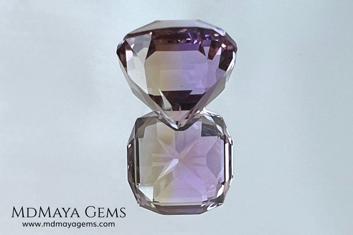 12.19 ct Fantasy Cut Ametrine – Natural Bicolor Quartz Gemstone