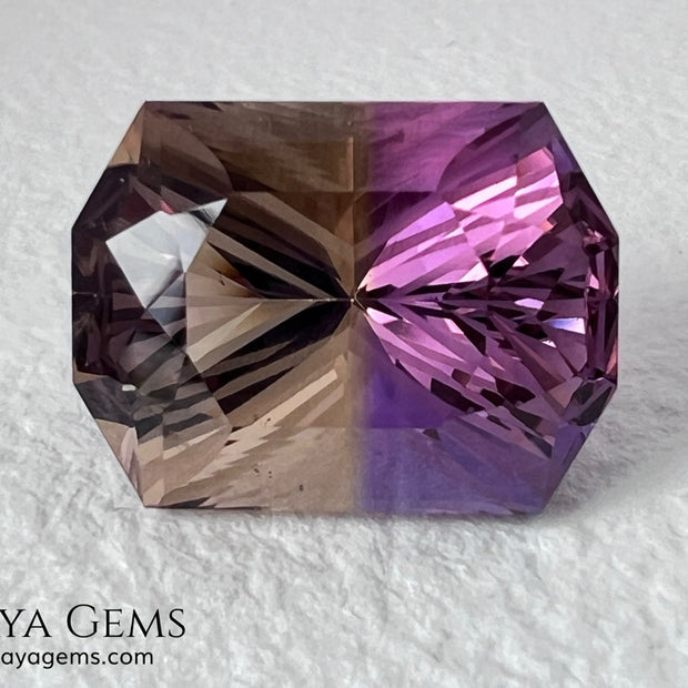12.56 ct Fantasy Cut Ametrine – Natural Bicolor Quartz Gemstone