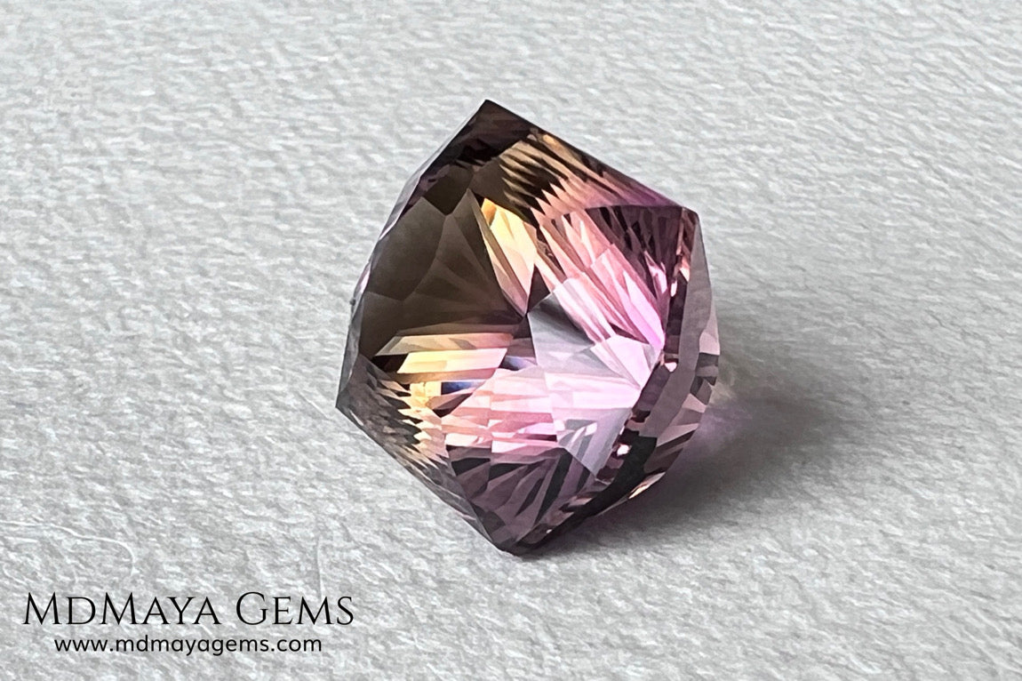 12.56 ct Fantasy Cut Ametrine – Natural Bicolor Quartz Gemstone