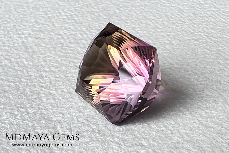 12.56 ct Fantasy Cut Ametrine – Natural Bicolor Quartz Gemstone