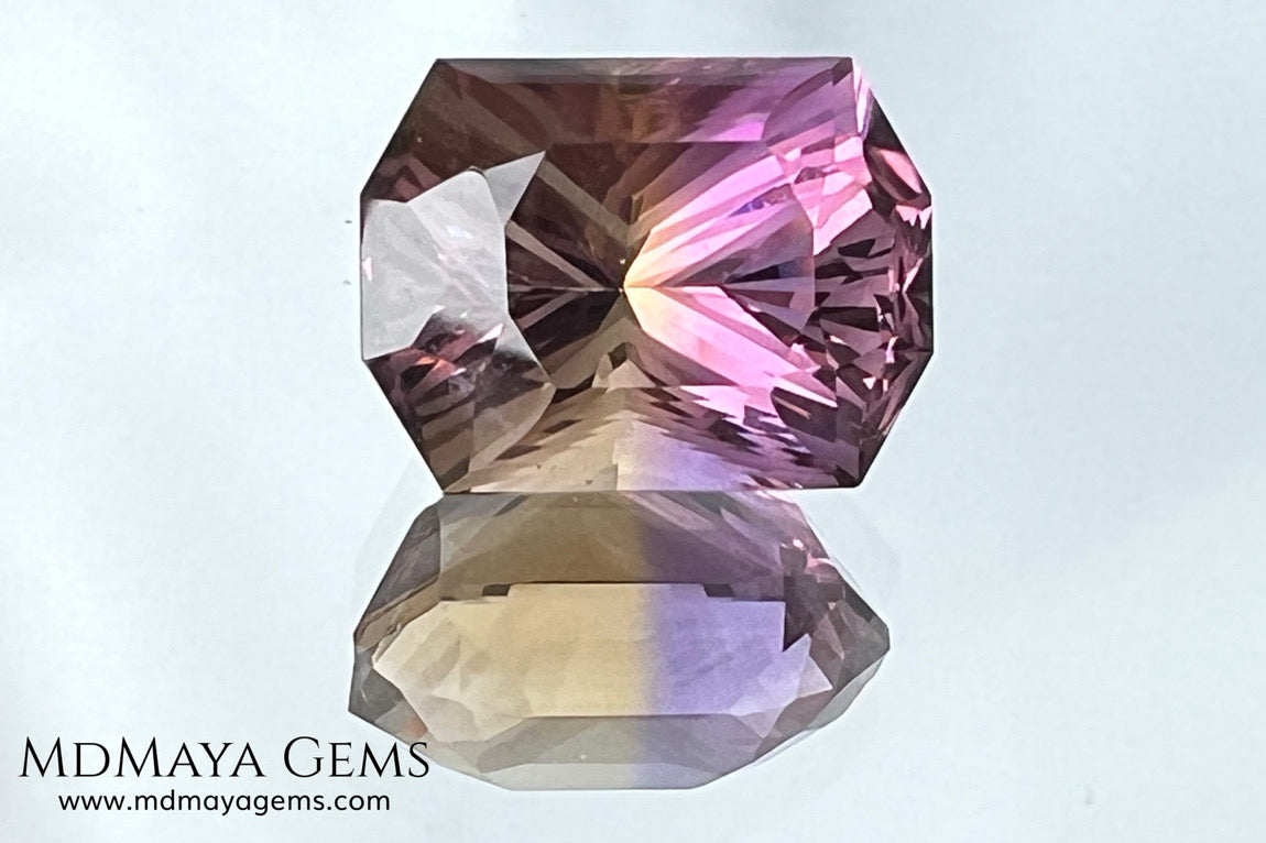 12.56 ct Fantasy Cut Ametrine – Natural Bicolor Quartz Gemstone