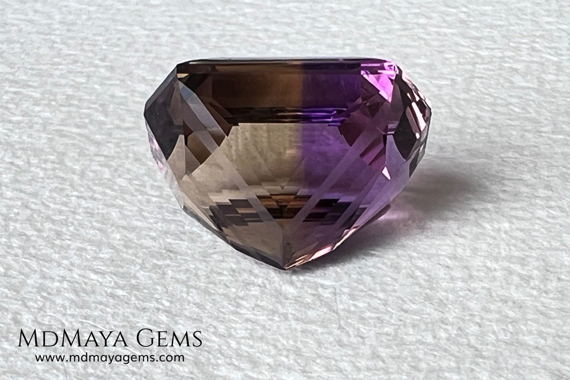 12.56 ct Fantasy Cut Ametrine – Natural Bicolor Quartz Gemstone