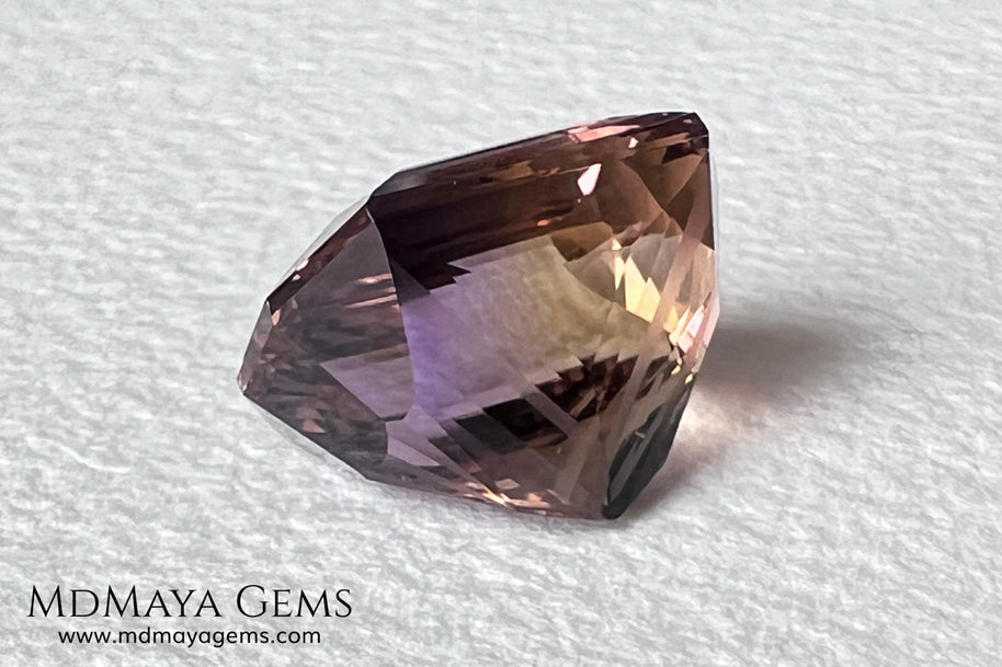 12.56 ct Fantasy Cut Ametrine – Natural Bicolor Quartz Gemstone