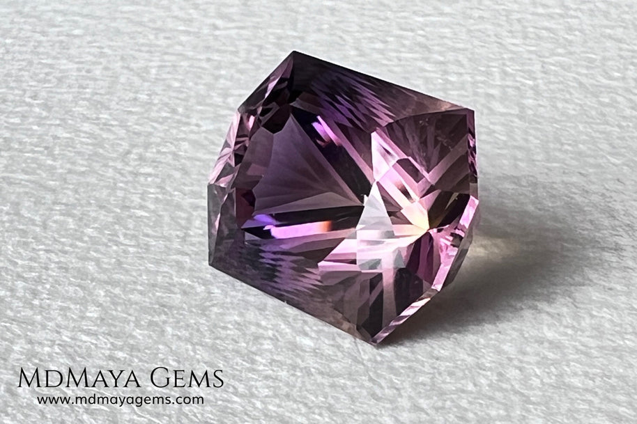 12.56 ct Fantasy Cut Ametrine – Natural Bicolor Quartz Gemstone