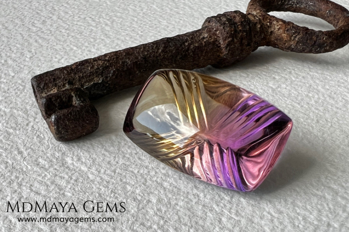 Fine 19.14 ct Fantasy Cut Ametrine – Natural Bicolor Quartz