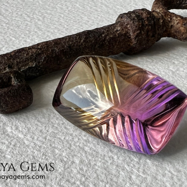 Fine 19.14 ct Fantasy Cut Ametrine – Natural Bicolor Quartz
