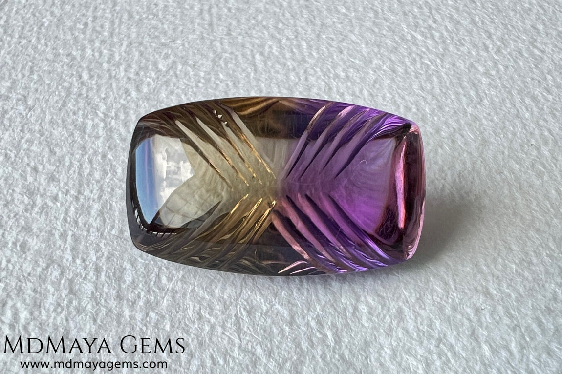 Fine 19.14 ct Fantasy Cut Ametrine – Natural Bicolor Quartz