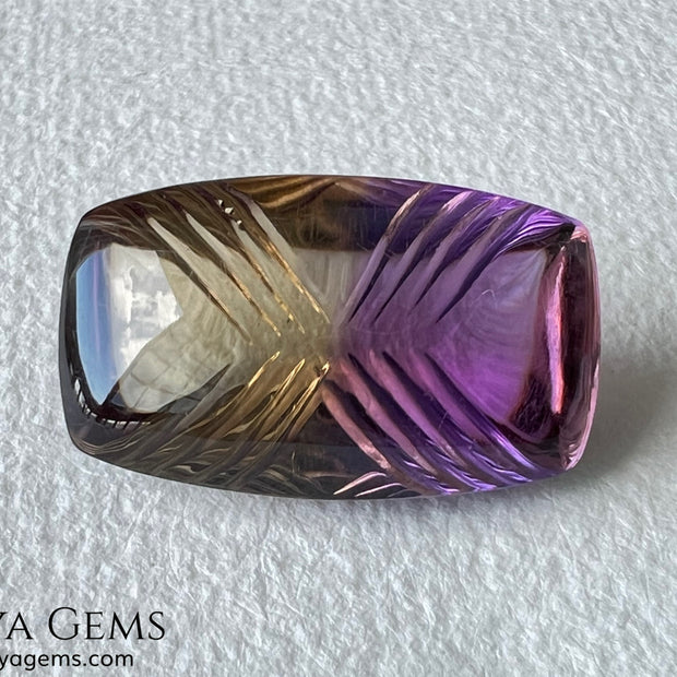 Fine 19.14 ct Fantasy Cut Ametrine – Natural Bicolor Quartz