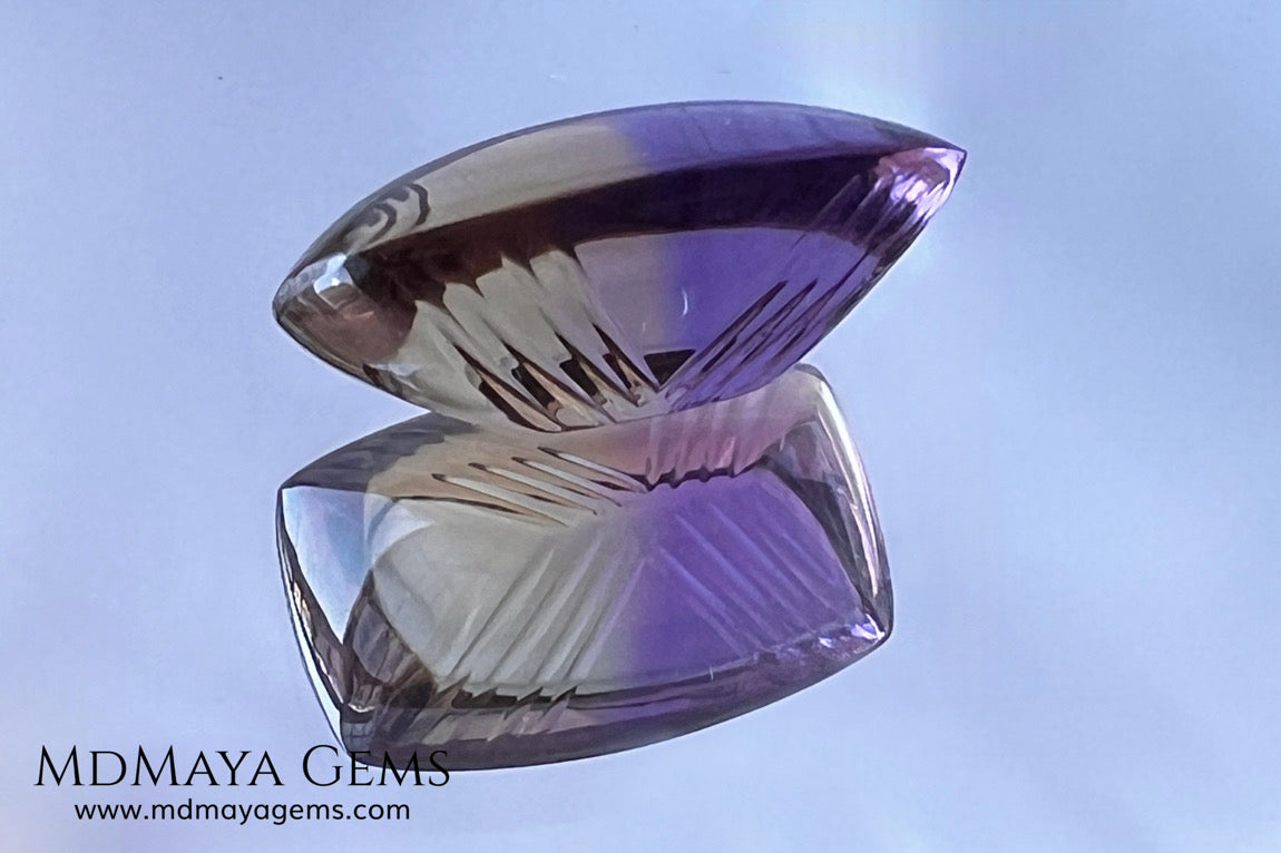 Fine 19.14 ct Fantasy Cut Ametrine – Natural Bicolor Quartz