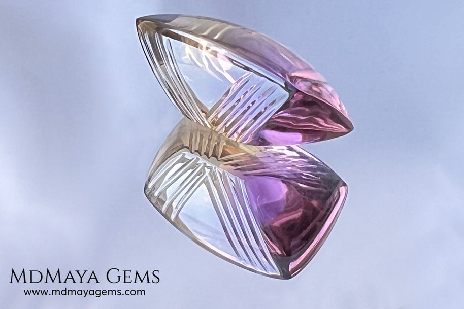 Fine 19.14 ct Fantasy Cut Ametrine – Natural Bicolor Quartz