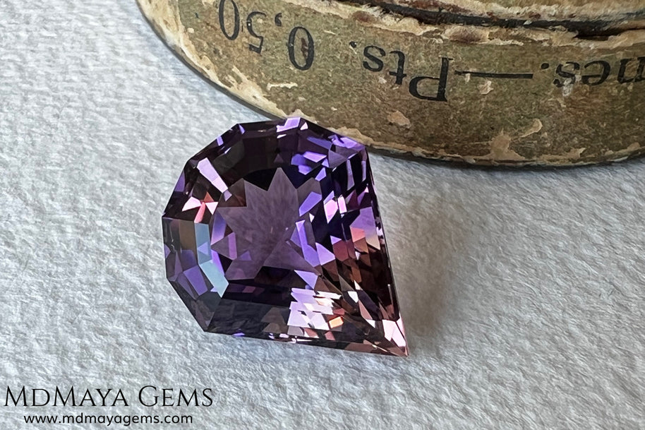 7.77 ct Fantasy Cut Ametrine – Natural Bicolor Quartz Gemstone