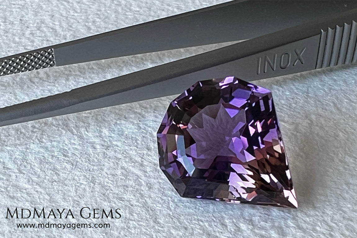 7.77 ct Fantasy Cut Ametrine – Natural Bicolor Quartz Gemstone