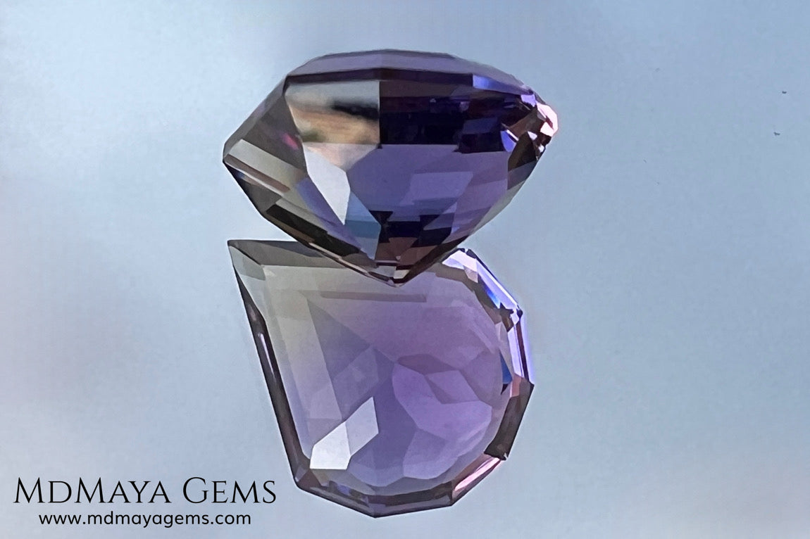 7.77 ct Fantasy Cut Ametrine – Natural Bicolor Quartz Gemstone