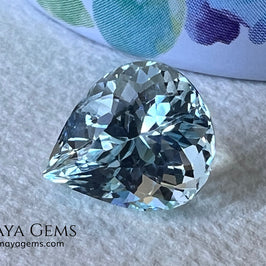Amazing greenish blue aquamarine. Nice looking gem. Pear cut. 3.26 ct. Beautiful gem with a very good proportions, excellent cut and bright color.