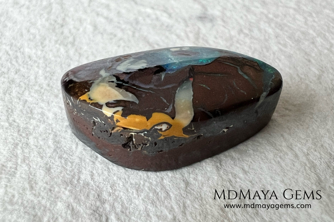 Amazing Australian Boulder Opal 20.75 ct. Cabochon Cut. Free Form