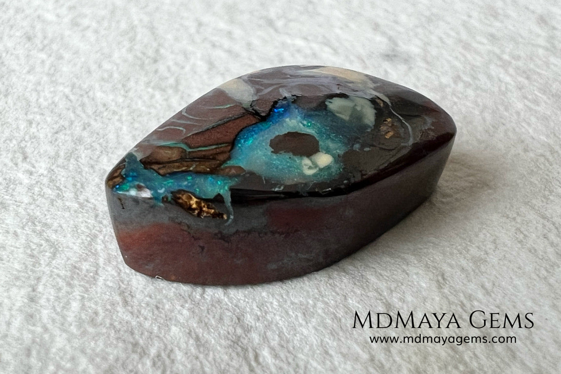 Amazing Australian Boulder Opal 20.75 ct. Cabochon Cut. Free Form