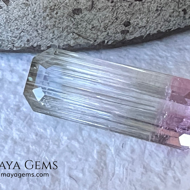 Bicolor Tourmaline 1.55 ct – Pink & Champagne Octagon