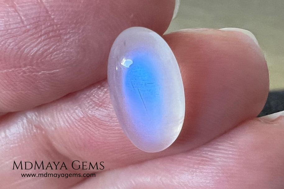 Blue Sheen Moonstone 3.03 ct – Natural Sri Lanka Oval Cabochon