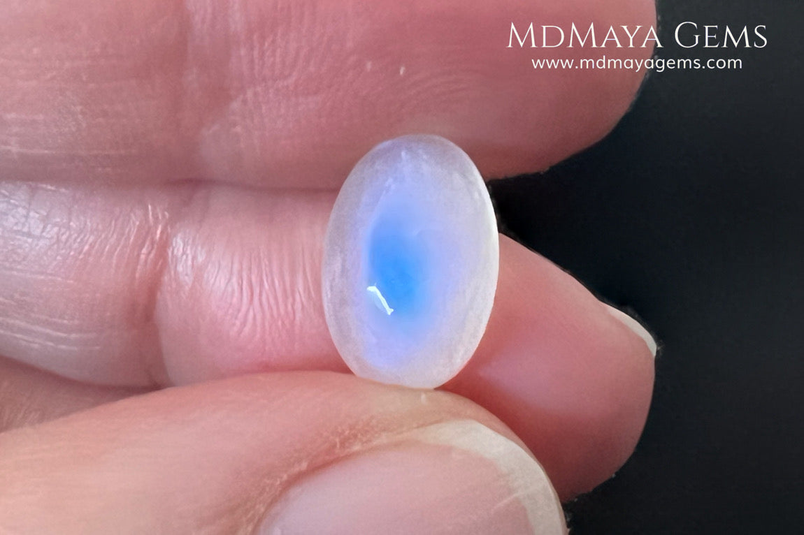 4.40 Ct Natural Blue Sheen Moonstone Cabochon – Sri Lanka Oval Gem