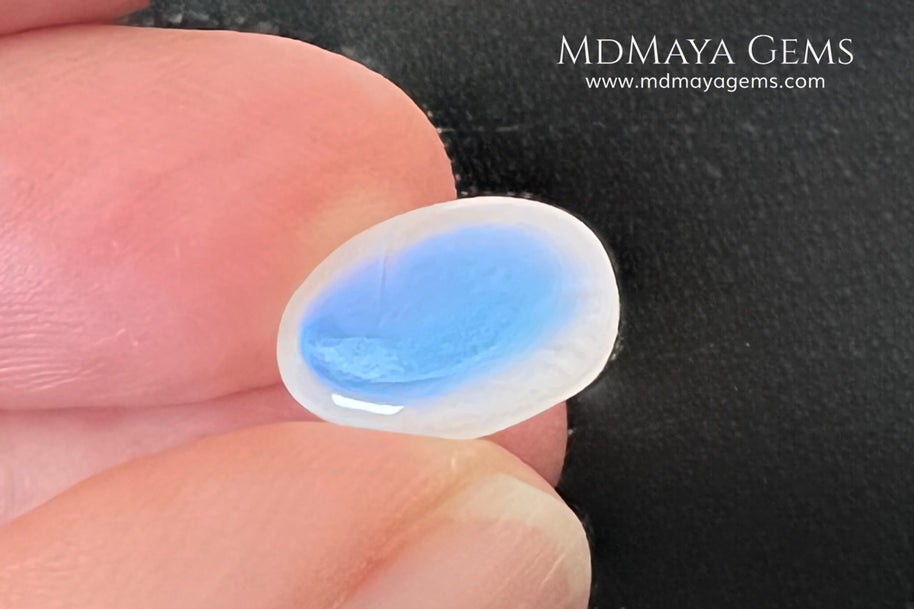4.40 Ct Natural Blue Sheen Moonstone Cabochon – Sri Lanka Oval Gem