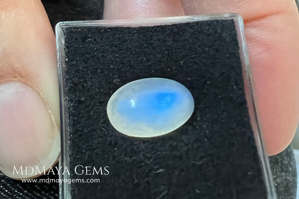 4.40 Ct Natural Blue Sheen Moonstone Cabochon – Sri Lanka Oval Gem