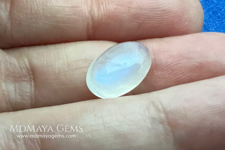 4.40 Ct Natural Blue Sheen Moonstone Cabochon – Sri Lanka Oval Gem