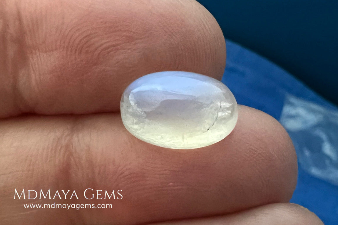 4.40 Ct Natural Blue Sheen Moonstone Cabochon – Sri Lanka Oval Gem