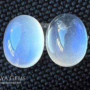 Blue Sheen Moonstone Pair 8.29 ct Total – Natural Sri Lanka Oval Cabochons