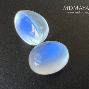 Blue Sheen Moonstone Pair 8.29 ct Total – Natural Sri Lanka Oval Cabochons