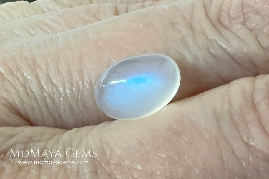Natural Blue Sheen Moonstone 3.66 Ct Oval Cabochon – Sri Lanka