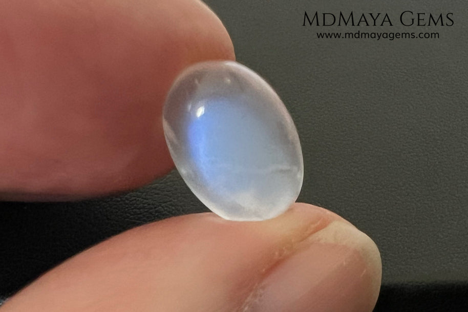 3.31 Ct Natural Blue Sheen Moonstone Cabochon – Sri Lanka Oval Gem