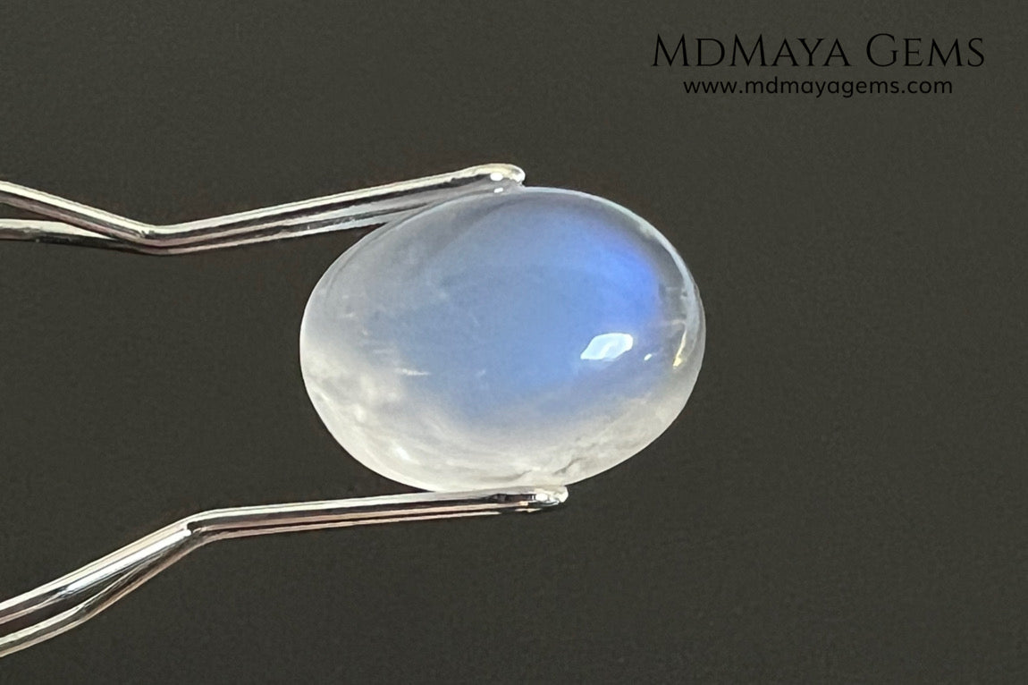 3.31 Ct Natural Blue Sheen Moonstone Cabochon – Sri Lanka Oval Gem