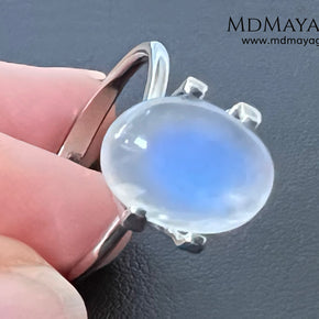 3.31 Ct Natural Blue Sheen Moonstone Cabochon – Sri Lanka Oval Gem
