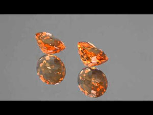 Mandarin Garnet Pair. Oval Cut. 2.815 cts