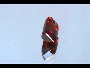 Hot Reddish Orange Spessartite Garnet Emerald Cut 3.47 ct